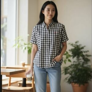 Levi's | NWT | Woman's Black and White Checkered Button Up Shirt | XL